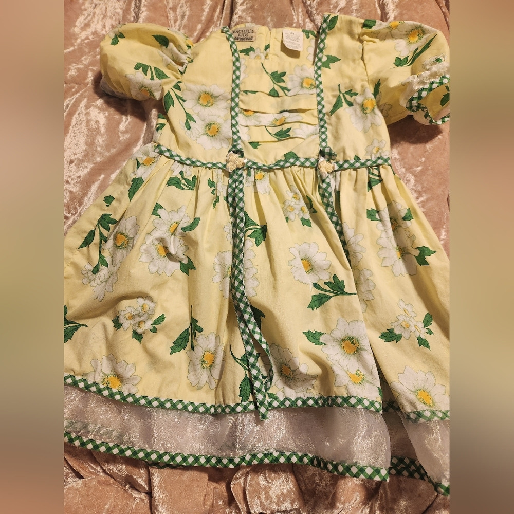Vintage Girl Dress Yellow